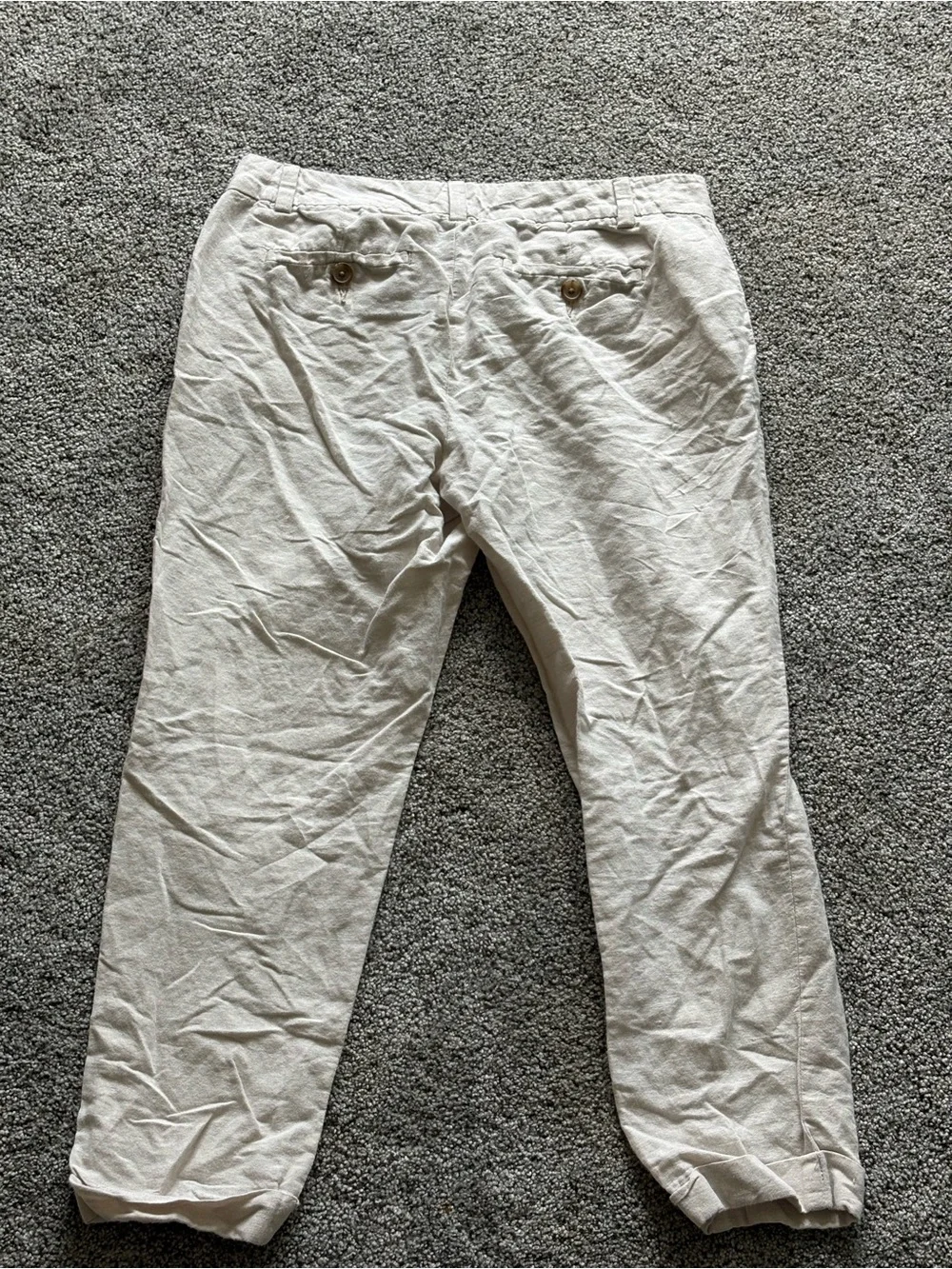 Banana Republic Cropped Linen Blend Pants in Light Beige